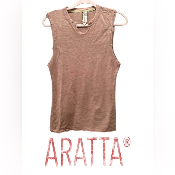 Aratta Tops - NWOT Aratta Distressed Ribbed Tank - Mauve